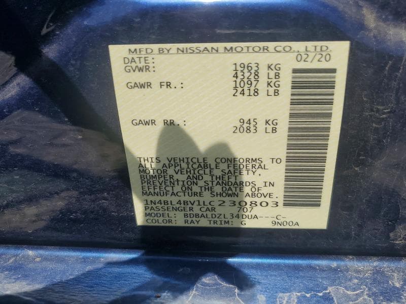 2020 NISSAN ALTIMA S 12
