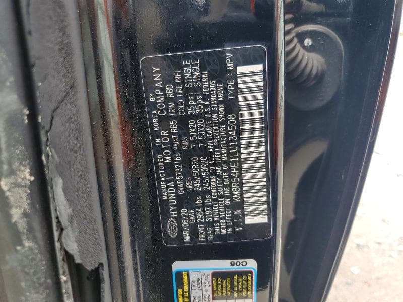 2020 HYUNDAI PALISADE LIMITED 12