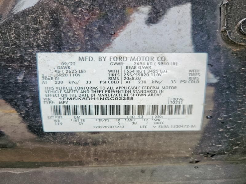 2022 FORD EXPLORER XLT XLT 13