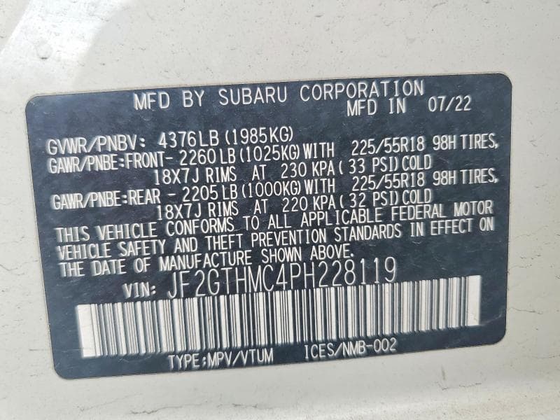 2023 SUBARU CROSSTREK LIMITED 12