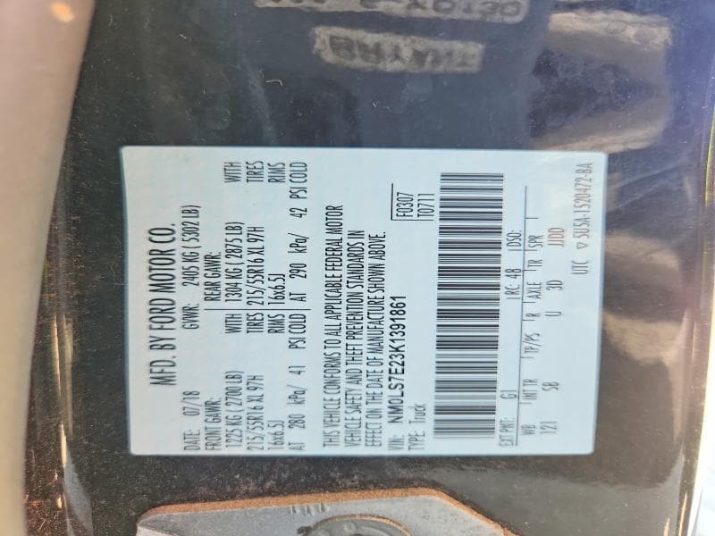 2019 FORD TRANSIT CONNECT XL XL 13