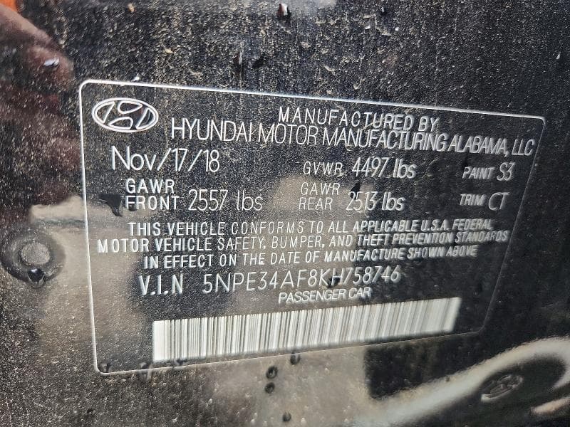 2019 HYUNDAI SONATA SPORT SPORT 12