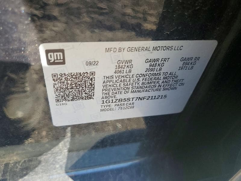 2022 CHEVROLET MALIBU LS 12