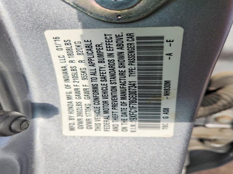 2016 HONDA CIVIC EXL 12