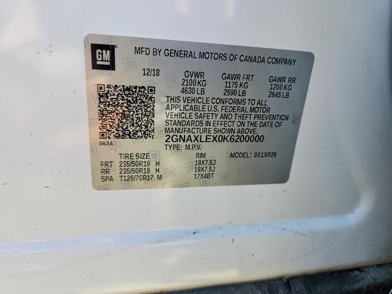 2019 CHEVROLET EQUINOX LT LT 14