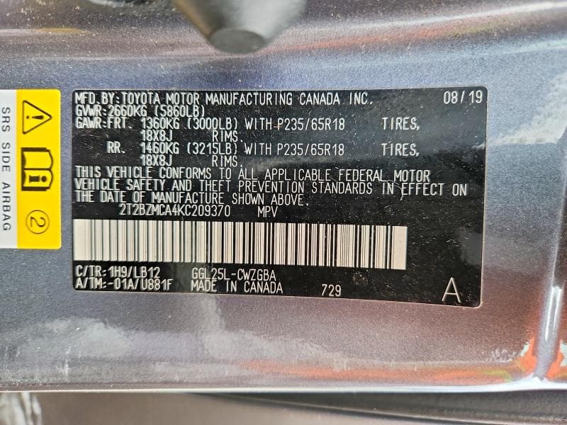 2019 LEXUS RX 350 BASE 13