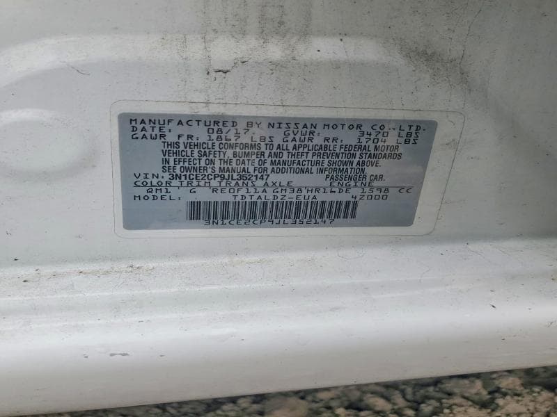 2018 NISSAN VERSA NOTE SV 12