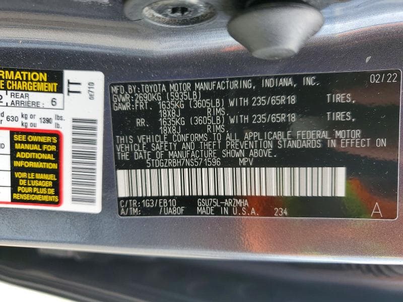 2022 TOYOTA HIGHLANDER XLE XLE 13