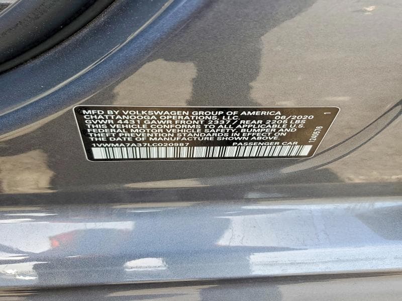2020 VOLKSWAGEN PASSAT R-LINE R-LINE 12