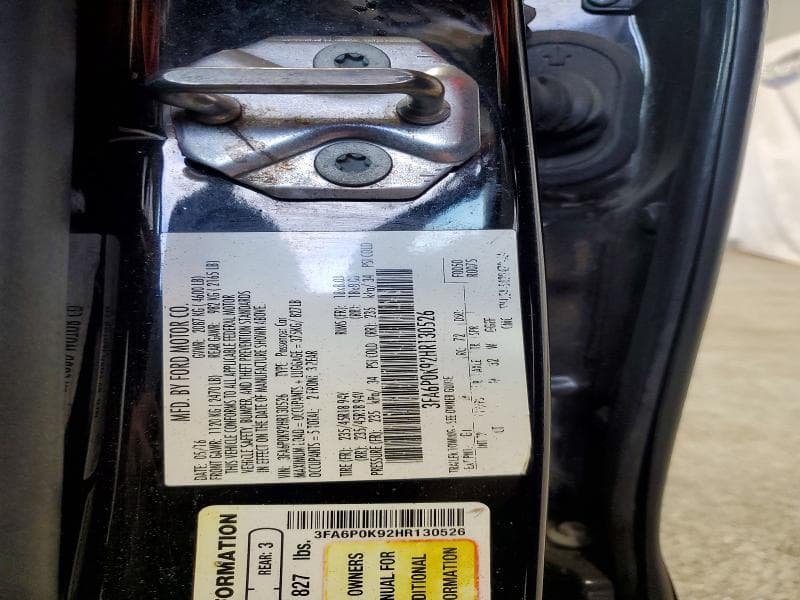 2017 FORD FUSION 12