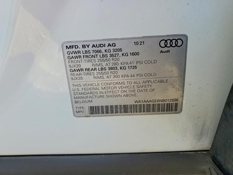 2022 AUDI E-TRON PREMIUM 13