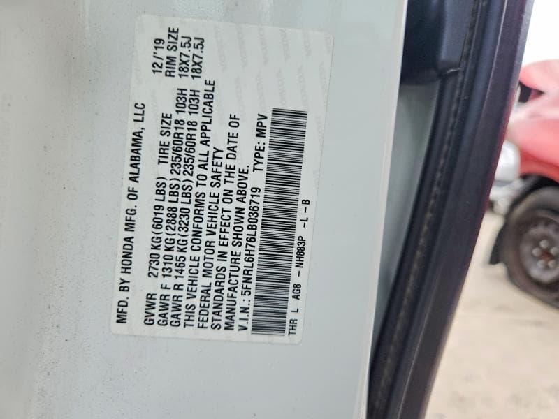 2020 HONDA ODYSSEY EXL 13