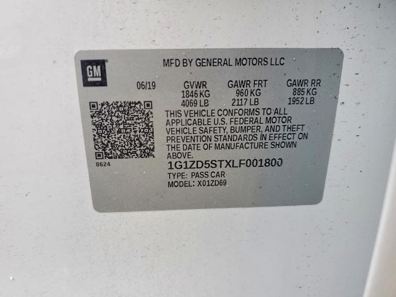 2020 CHEVROLET MALIBU LT LT 12