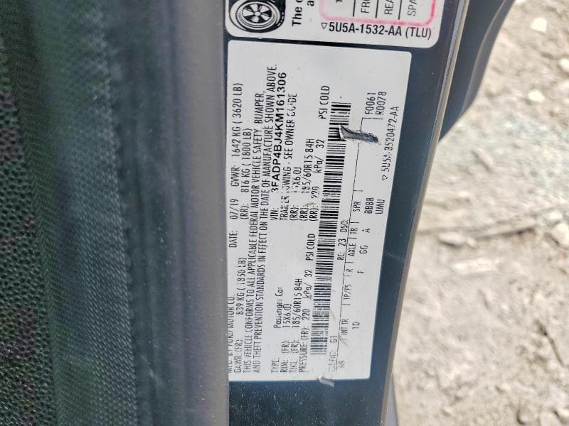 2019 FORD FIESTA SE 12