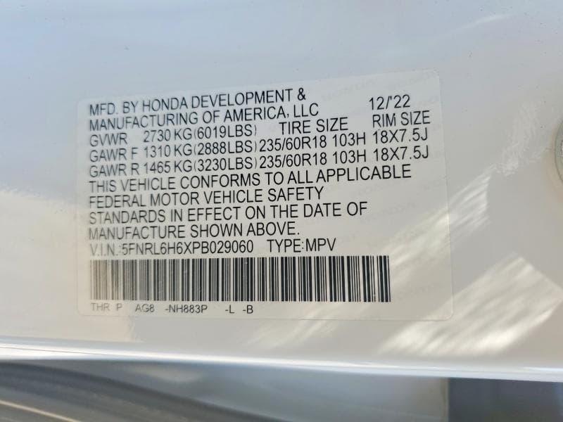 2023 HONDA ODYSSEY EXL 13