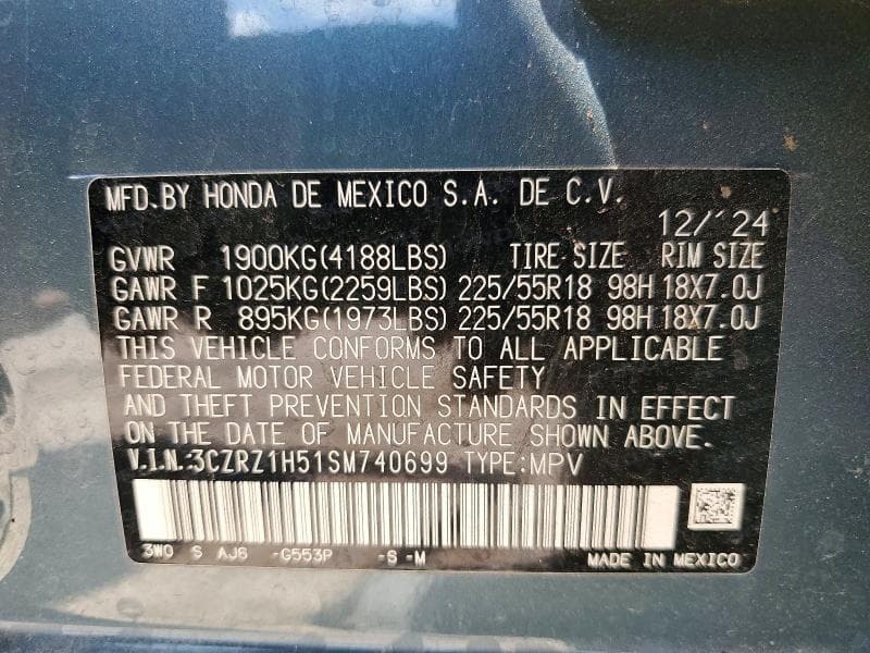 2025 HONDA HR-V SPORT SPORT 14