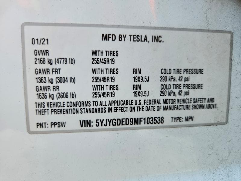 2021 TESLA MODEL Y 12