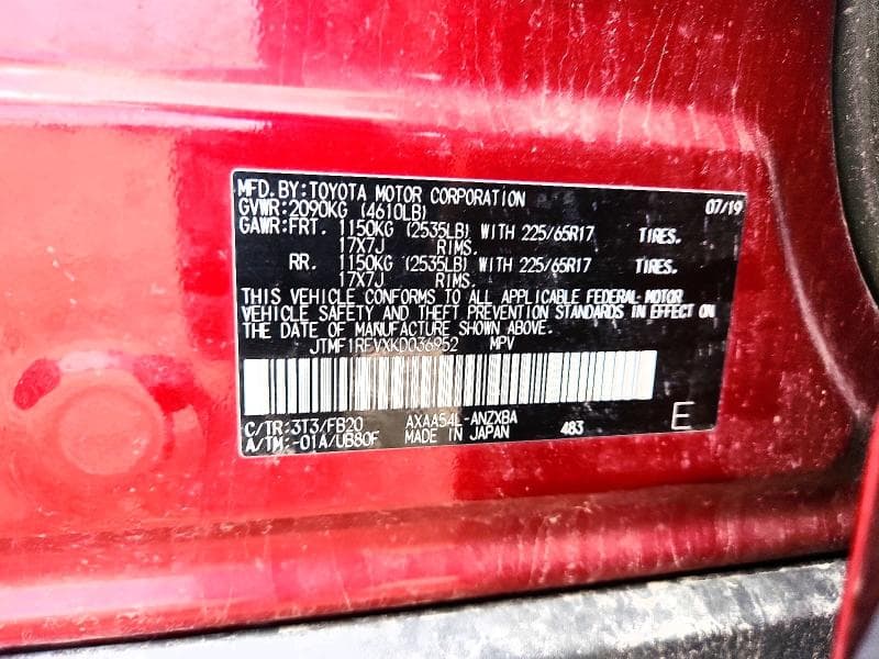 2019 TOYOTA RAV4 LE 13