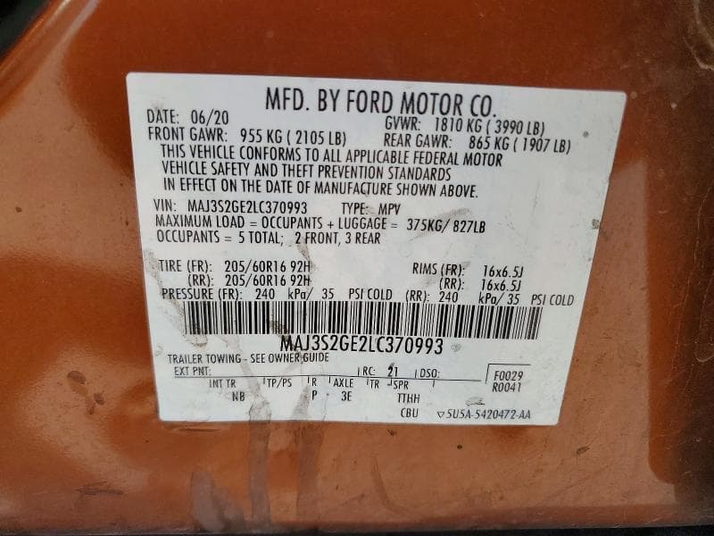 2020 FORD ECOSPORT SE 13