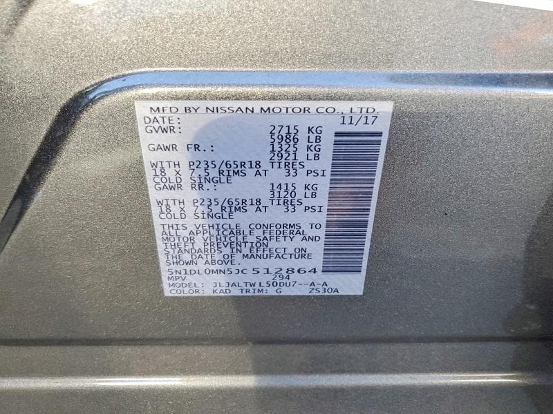 2018 INFINITI QX60 BASE BASE 13