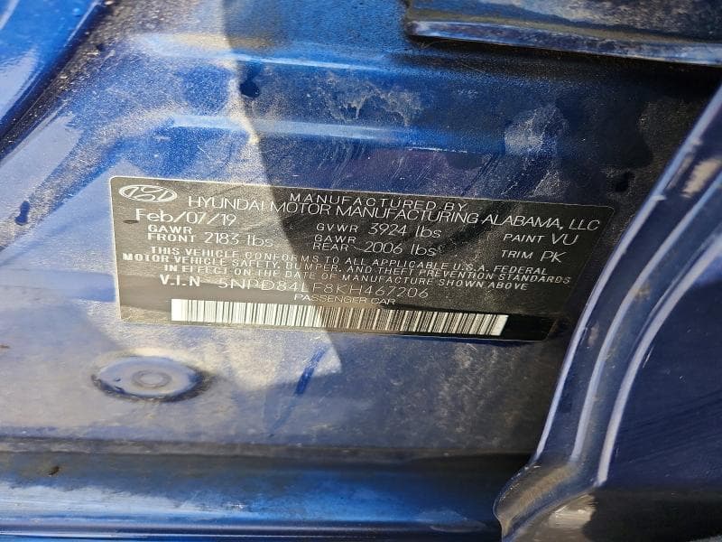 2019 HYUNDAI ELANTRA SEL SEL 12