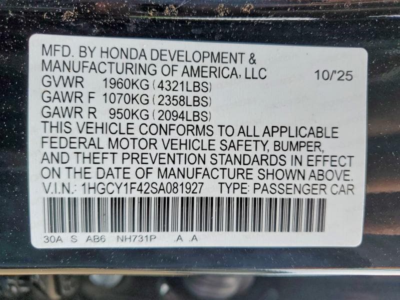 2025 HONDA ACCORD SE SE 12
