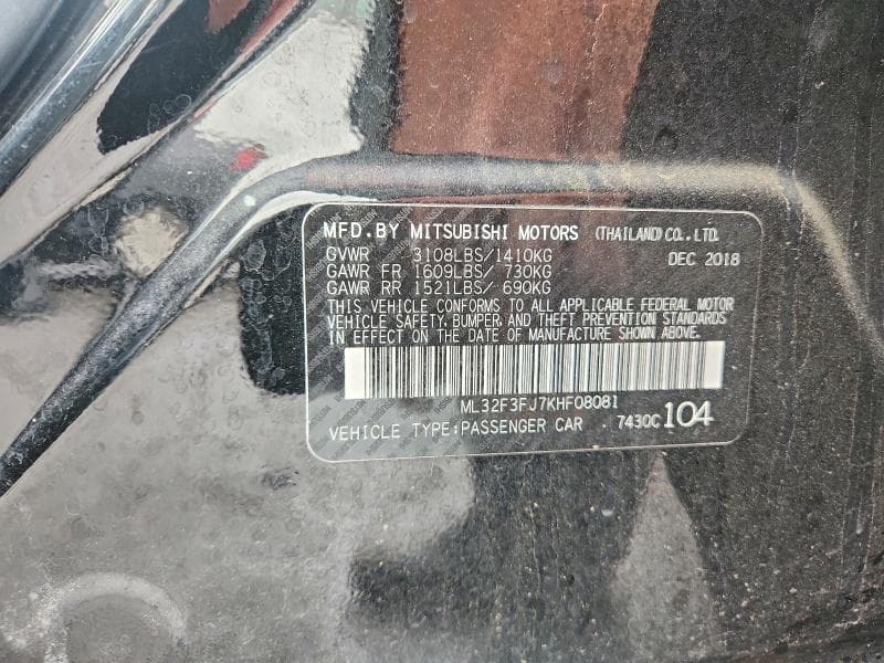 2019 MITSUBISHI MIRAGE G4 ES 12