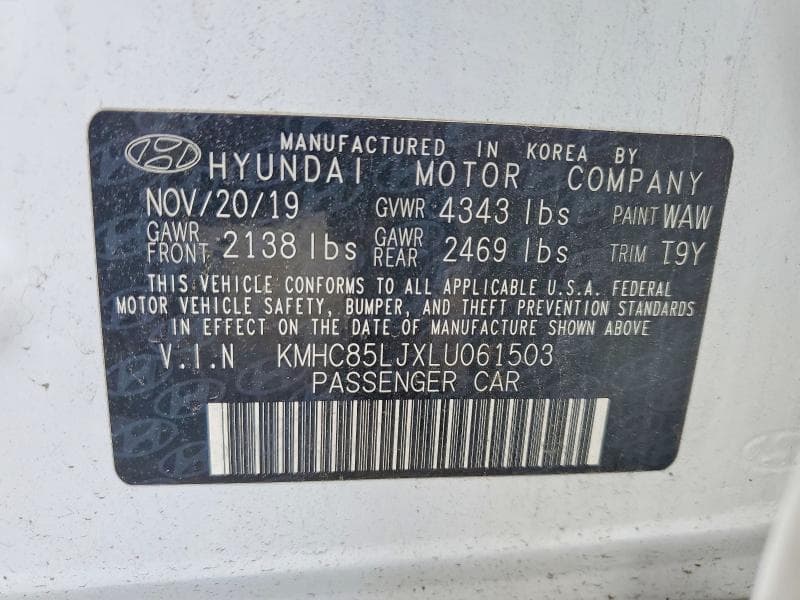 2020 HYUNDAI IONIQ LIMITED 12