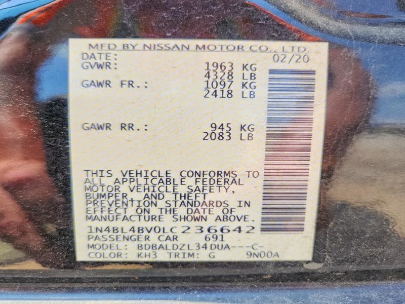 2020 NISSAN ALTIMA S S 12