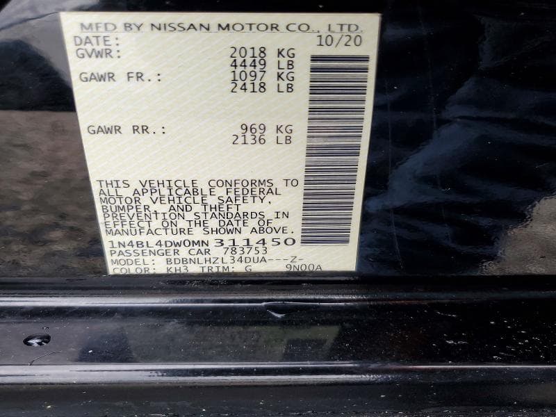 2021 NISSAN ALTIMA SV SV 12