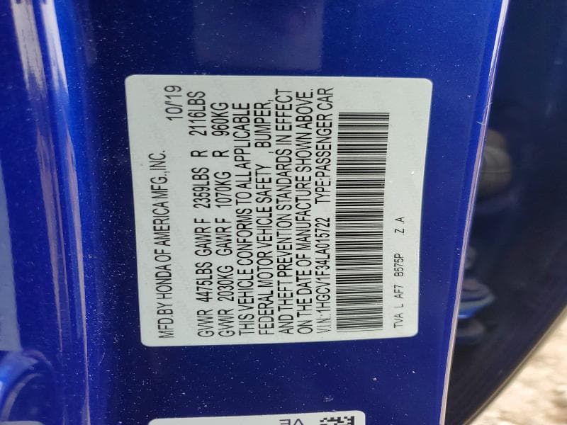 2020 HONDA ACCORD SPORT SPORT 12
