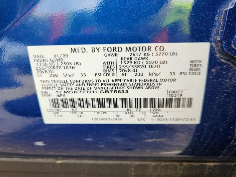 2020 FORD EXPLORER LIMITED LIMITED 14