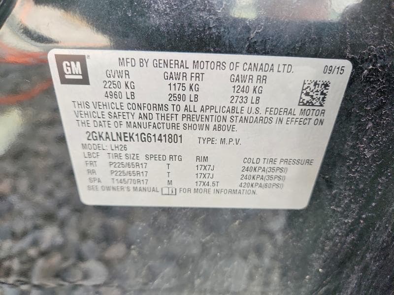 2016 GMC TERRAIN SLE 13