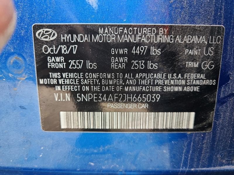 2018 HYUNDAI SONATA SEL 13