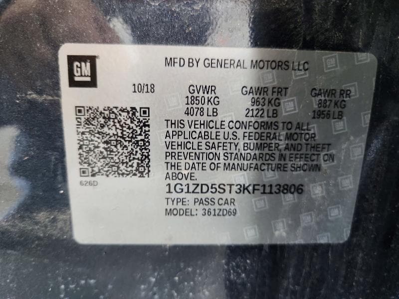 2019 CHEVROLET MALIBU LT 12
