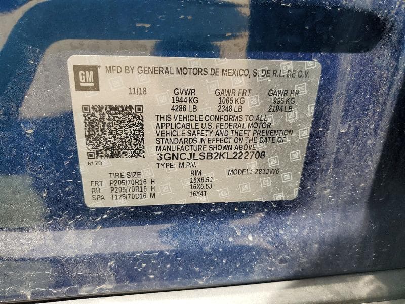 2019 CHEVROLET TRAX 1LT 1LT 14