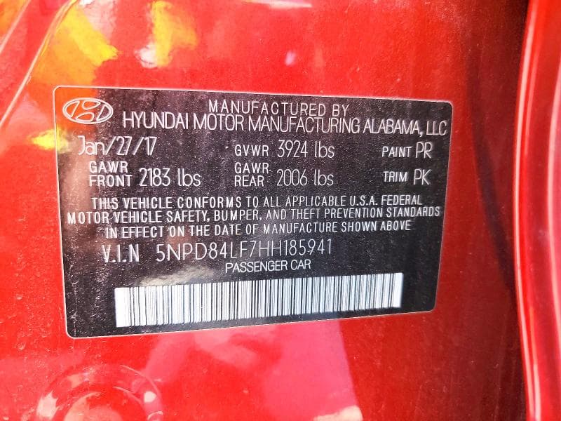 2017 HYUNDAI ELANTRA SE SE 12