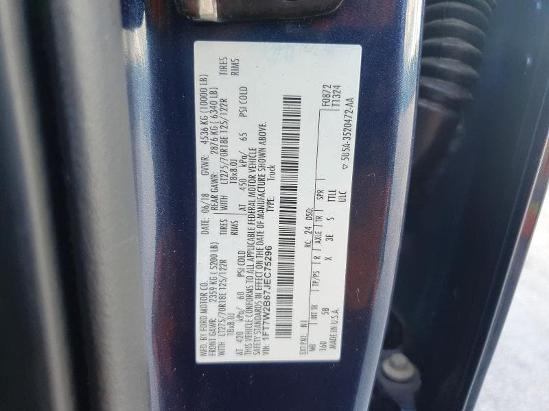 2018 FORD F250 SUPER DUTY 12