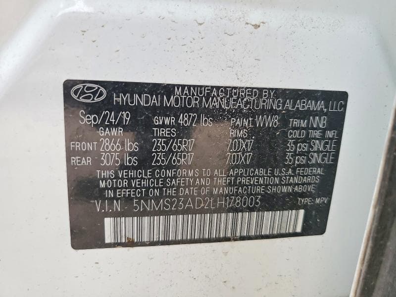 2020 HYUNDAI SANTA FE SE 13