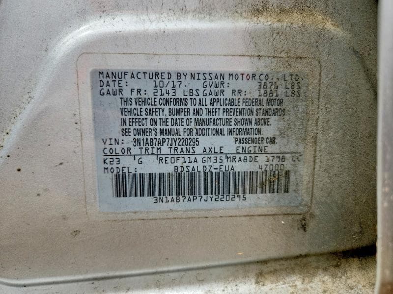 2018 NISSAN SENTRA SV 13