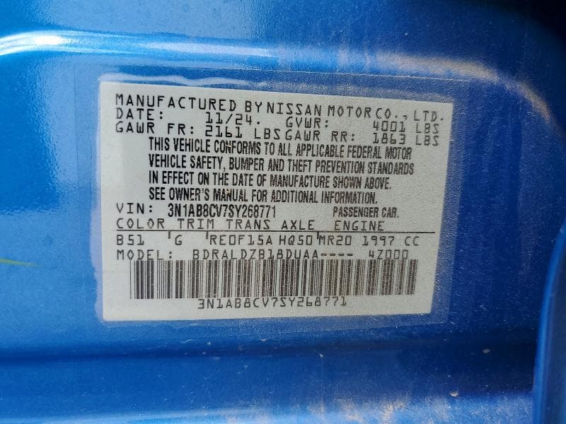 2025 NISSAN SENTRA SV SV 13