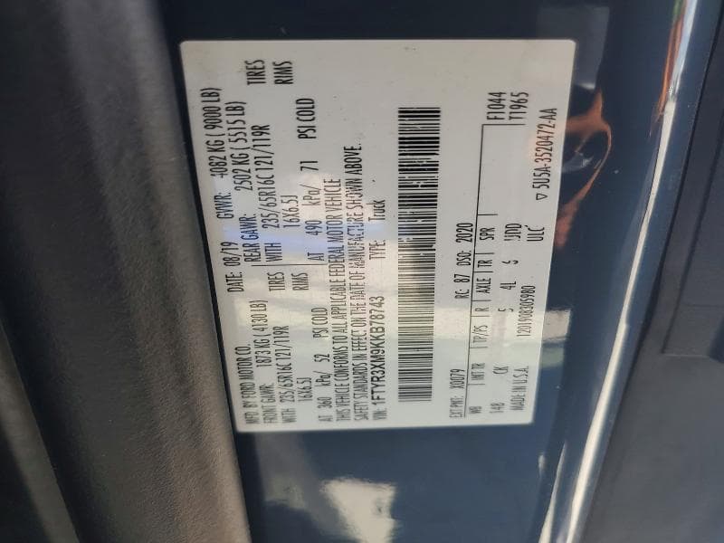 2019 FORD TRANSIT 250 DELIVERY VAN 13