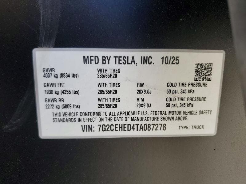 2026 TESLA CYBERTRUCK 12
