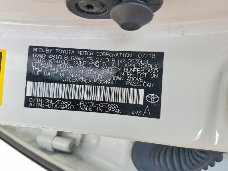 2018 TOYOTA MIRAI BASE BASE 12