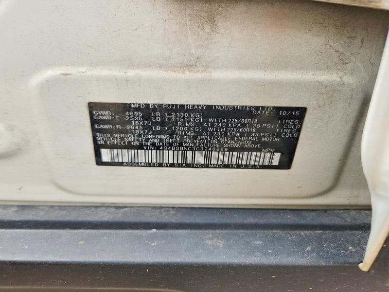 2016 SUBARU OUTBACK 2.5I LIMITED 12