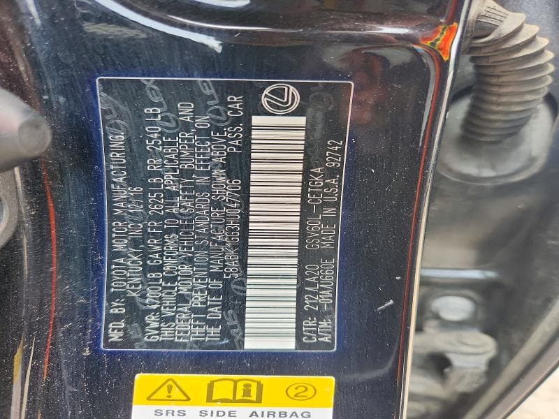 2017 LEXUS ES 350 12