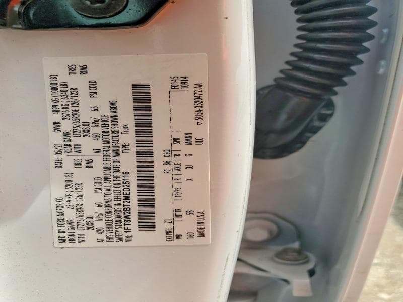 2021 FORD F250 SUPER DUTY SUPER DUTY 12