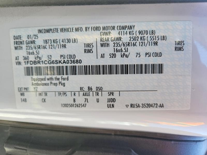 2025 FORD TRANSIT T- - AMBULANCE T-250 13