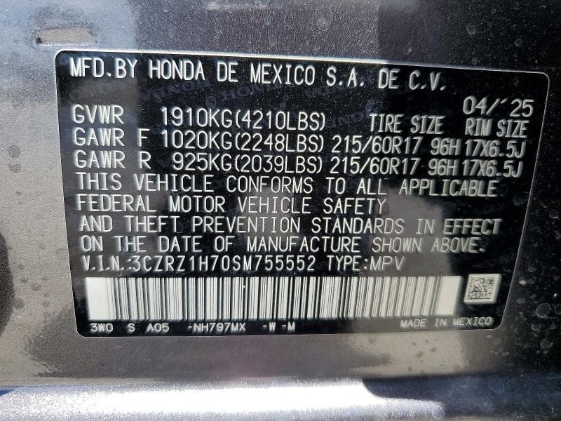 2025 HONDA HR-V EXL 13