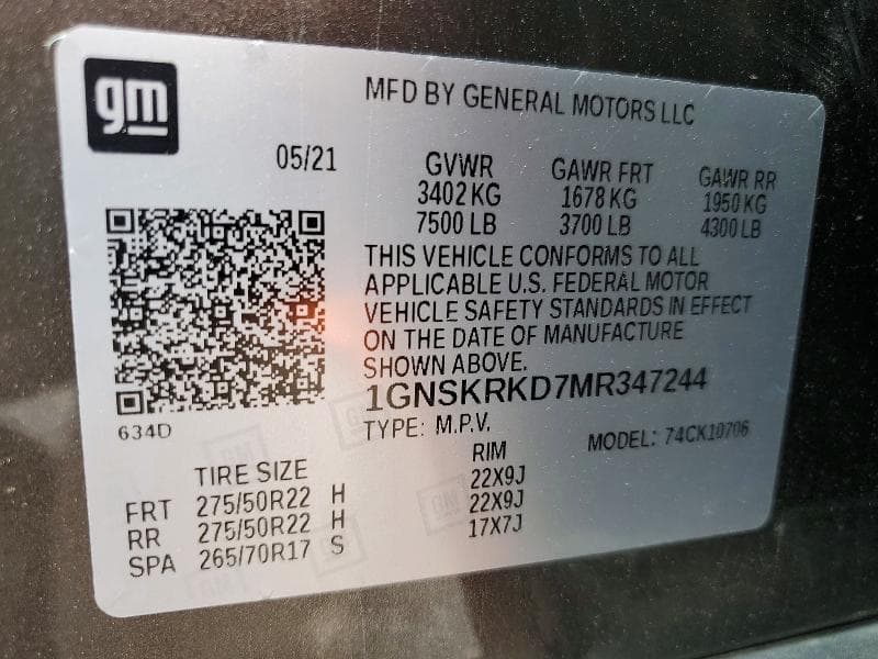 2021 CHEVROLET TAHOE K1500 RST 13